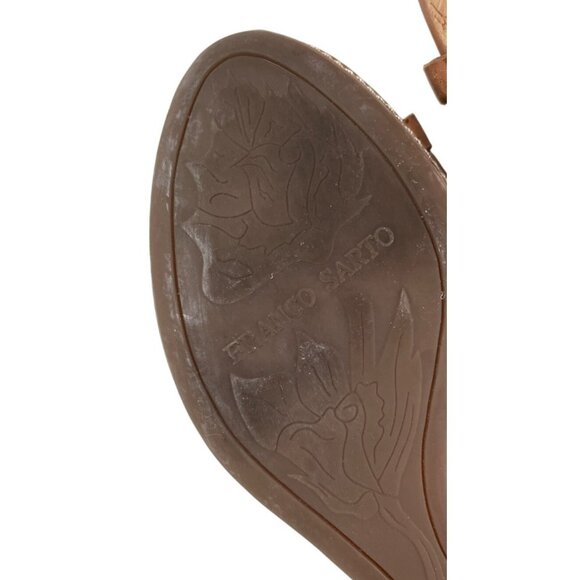 Franco Sarto Womens Size 8.5M Open Toe Platform Wedge Sandals Brown Leather - Picture 7 of 10